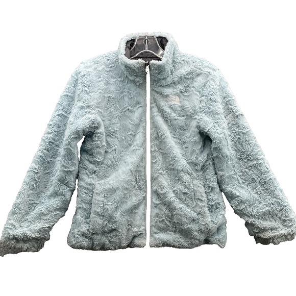 North Face Reversible Jacket Youth Girls Medium Sherpa Fleece Outdoor Hike Camp - Picture 1 of 14